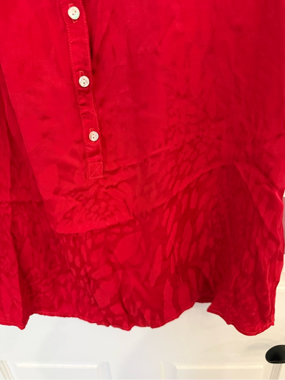 Bella Dahl Vibrant Red Short-Sleeve Button-Front Blouse NWT - Picture 6 of 7